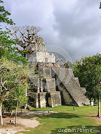 Pictures of the Tikal ruins, ancient Mayan ruins in rainforests of northern Guatemala. Stock Photo