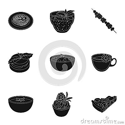 Pictures about vegetarianism. Vegetarian dishes, food vegetarian. Vegetables, fruits, herbs, mushrooms. Vegetarian Vector Illustration