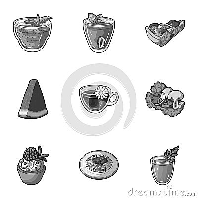 Pictures about vegetarianism. Vegetarian dishes, food vegetarian. Vegetables, fruits, herbs, mushrooms. Vegetarian Vector Illustration