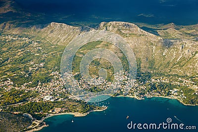 Picturesque aerial view with Adriatic coastline in Croatia Stock Photo