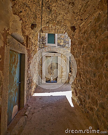 Picturesque alley, Chios island Stock Photo