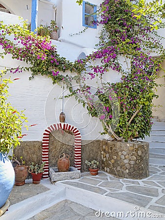 Picturesque alley in a Mediterranean island Stock Photo