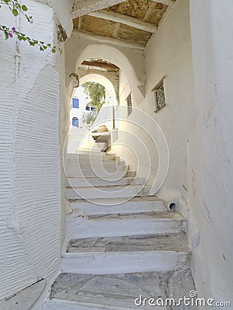 Picturesque alley in a Mediterranean island Stock Photo