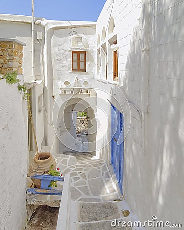 Picturesque alley in a Mediterranean island Stock Photo