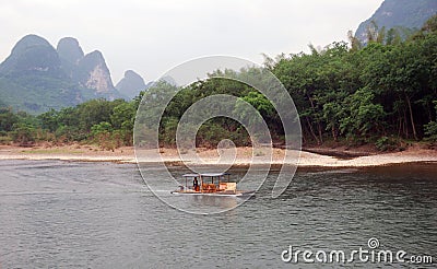 Picturesque banks of the Li River Stock Photo