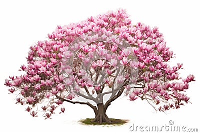 Picturesque Bloomy magnolia tree. Generate Ai Stock Photo
