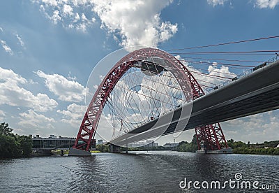 The picturesque bridge in Silver Forest. Stock Photo