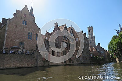 Picturesque canal in Bruges Editorial Stock Photo