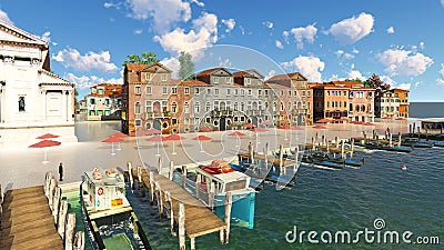 Picturesque city in Italy 3d rendering Stock Photo