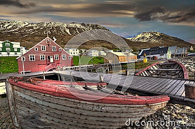 The picturesque city of Siglufjordur - Iceland Stock Photo