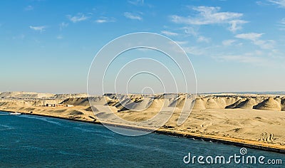 The picturesque desert landscape of eastern sides of the Suez Canal, Egypt Stock Photo