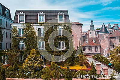 Picturesque garden near the hotel Editorial Stock Photo