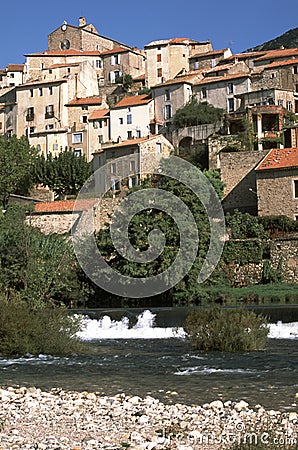 France, Herault, Roquebrun Stock Photo