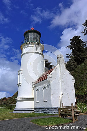 Heceta Lighthouse along Oregon Coast, Pacific Northwest, USA Stock Photo