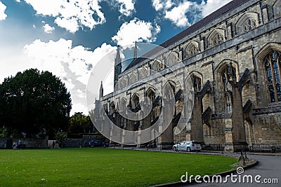 Picturesque historic landmark of Winchester Cathedral in England Stock Photo