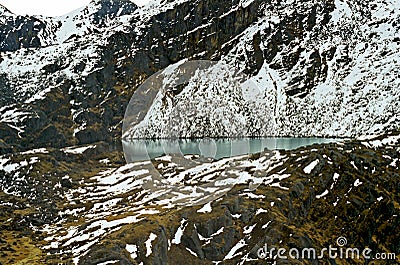 Picturesque lake in Himalayas Stock Photo