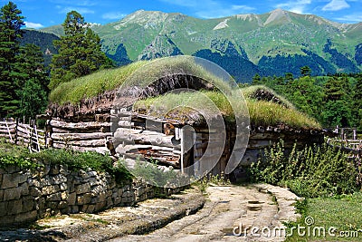 Picturesque landscape with old house Stock Photo