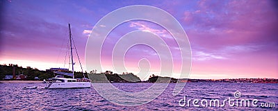 A Lavender coloured Sky Sunrise Seascape. Australia. Stock Photo