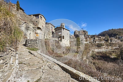 Picturesque medieval catalonian village of Rupit. Barcelona. Spain Stock Photo