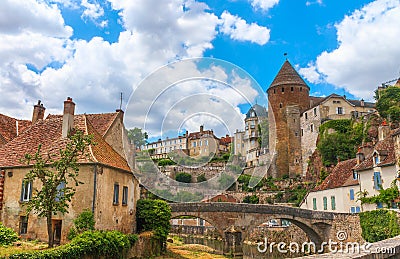Picturesque medieval town of Semur en Auxois Stock Photo