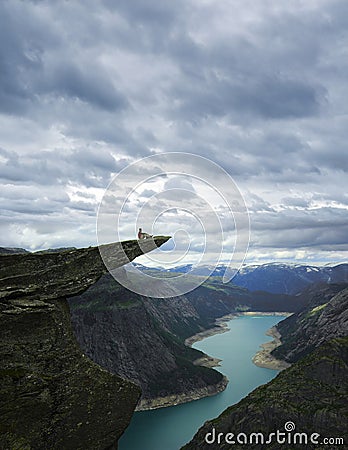 Picturesque Norway landscape.Trolltunga Stock Photo