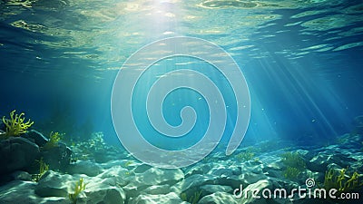 Picturesque panoramic underwater view. AI Generative Stock Photo