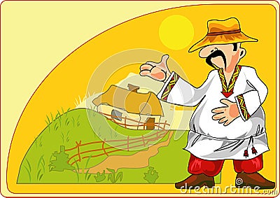 Picturesque peasant Vector Illustration