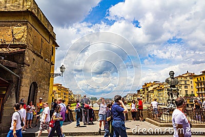 Picturesque Ponte Vecchio view Florence Italy Editorial Stock Photo