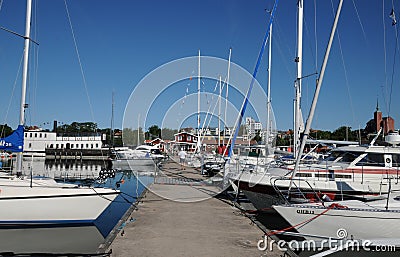 Picturesque port of Nynashamn Editorial Stock Photo
