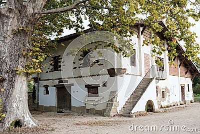 Picturesque rustic house in Pamplona, Spain Stock Photo