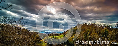 Picturesque scenery from virginia creeper trail in autumn Stock Photo