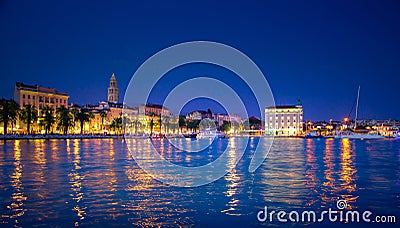 Picturesque scenery of the waterfront and harbor in Split, Croatia. Stock Photo