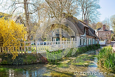 Picturesque and scenic landscape in Veules les Roses, Normandy Stock Photo