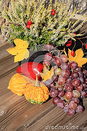 Picturesque small Halloween decoration in farm in Poland. Stock Photo