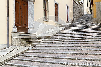 Picturesque staircase in an italian small town Stock Photo