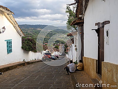 The Picturesque streets in the ancient town of Barichara, Colombia Editorial Stock Photo