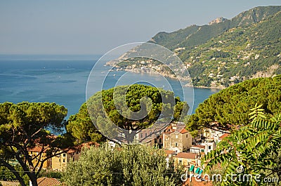 Picturesque summer landscape of vietri sul mare beach, Italy. Stock Photo