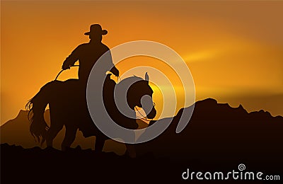 Picturesque sunset Vector Illustration