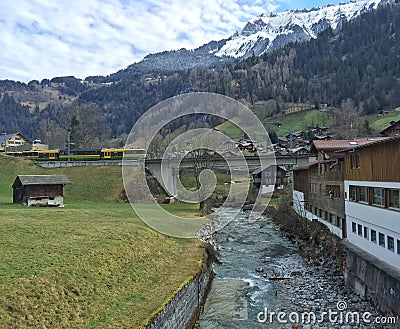 Picturesque Swiss Valley Stock Photo