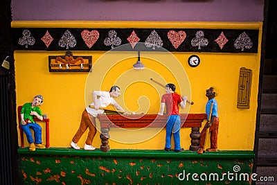 Picturesque, traditional and colorful sculpture at Guatape Colombia Editorial Stock Photo
