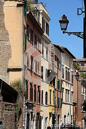 Picturesque Trastevere district in Rome Stock Photo