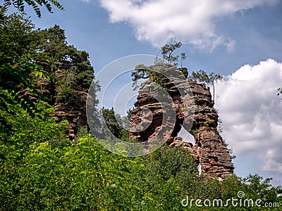 A picturesque tree on top of a cliff. Stock Photo