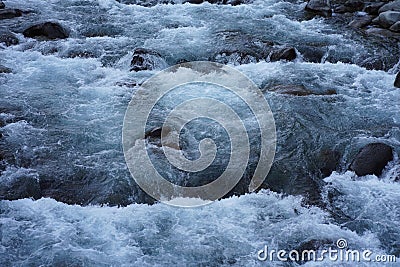 Picturesque view of a heavy river stream over the rocks Stock Photo