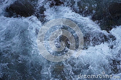 Picturesque view of a heavy river stream over the rocks Stock Photo