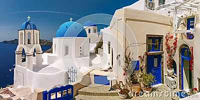 Picturesque view of Oia, Santorini, Greece Stock Photo