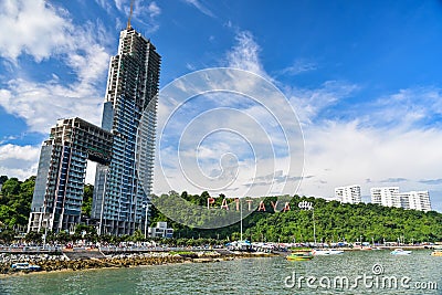 Picturesque View of Pattaya City Sign Editorial Stock Photo