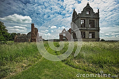 Picturesque view of the ruined medieval castle of Moreton Corbet in Shrewsbury, England Stock Photo