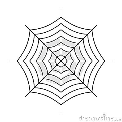 Pider web. Spiderweb isolated on white background. Black cobweb icon. Cartoon pattern of net. Logo of spooky spider web. Vector Vector Illustration