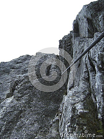 Piding via ferrata climbing route, Chiemgau in Bavaria, Germany Stock Photo