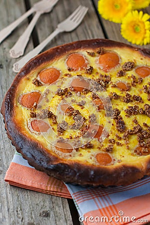 Pie with apricots Stock Photo